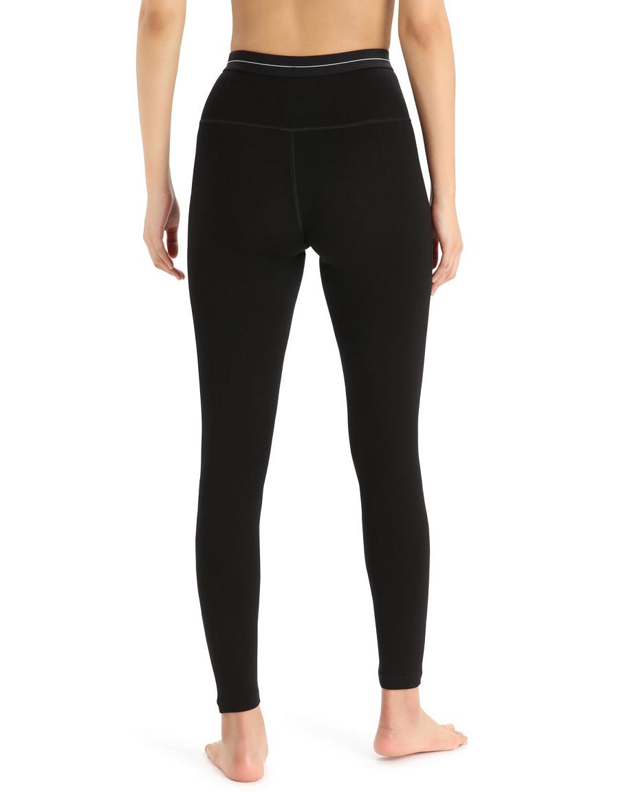 Icebreaker Merino 260 Tech High Rise Leggings Naisten Base Layers Mustat | FI 1852EBCX